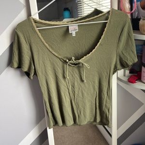 BELLE DU JOUR Large Green crop top